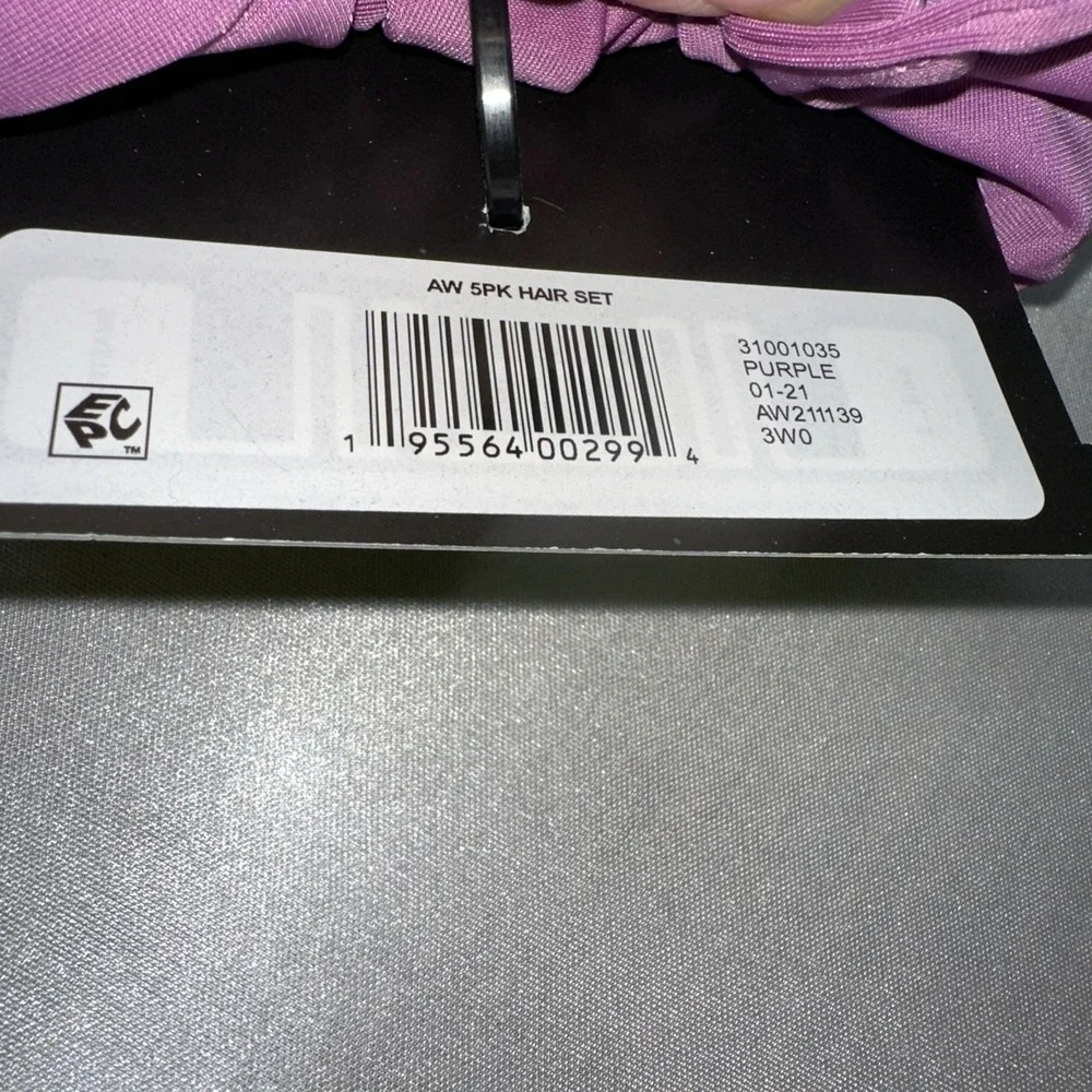 Athletic Works Women's Hair Ties 5-Pack‎ Hair Ties & 1 Headwrap Purples